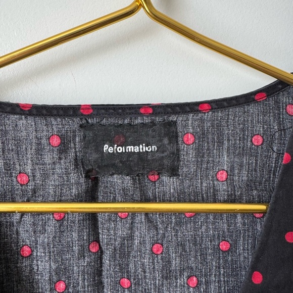 REFORMATION polka dot cropped blouse - Picture 4 of 6